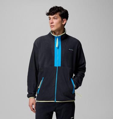 Men's Backbowl II Full Zip Fleece Jacket, Color: Black, Compass Blue, image 5
