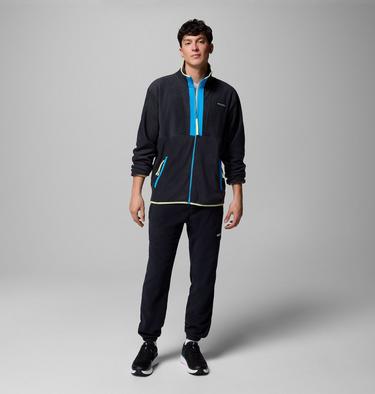 Men's Backbowl II Full Zip Fleece Jacket, Color: Black, Compass Blue, image 6