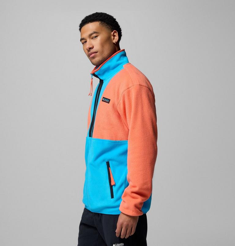 Men's Backbowl II Fleece Jacket, Color: Zing, Compass Blue, Black, image 4