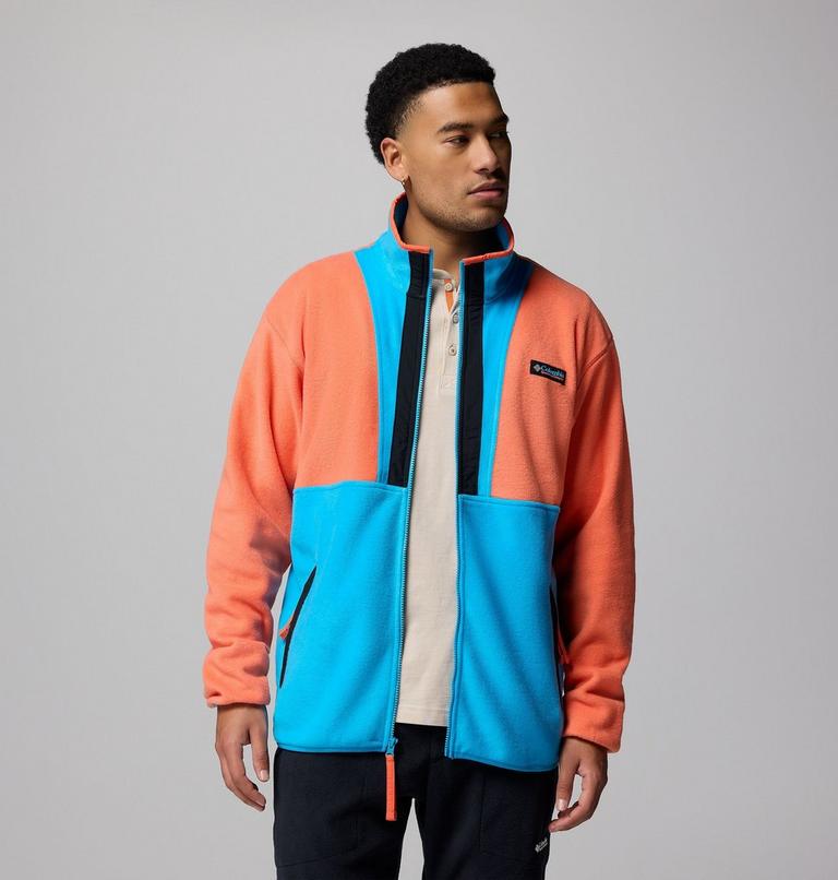 Men's Backbowl II Fleece Jacket, Color: Zing, Compass Blue, Black, image 5