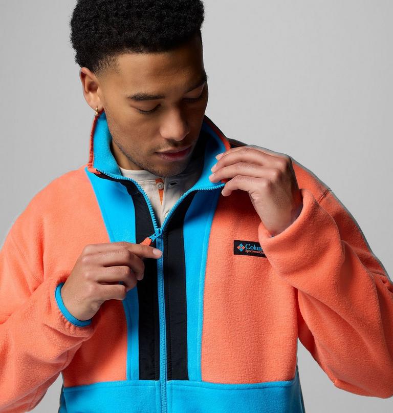 Men's Backbowl II Fleece Jacket, Color: Zing, Compass Blue, Black, image 6