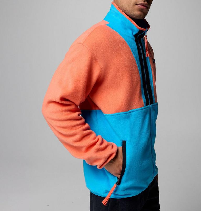 Men's Backbowl II Fleece Jacket, Color: Zing, Compass Blue, Black, image 7