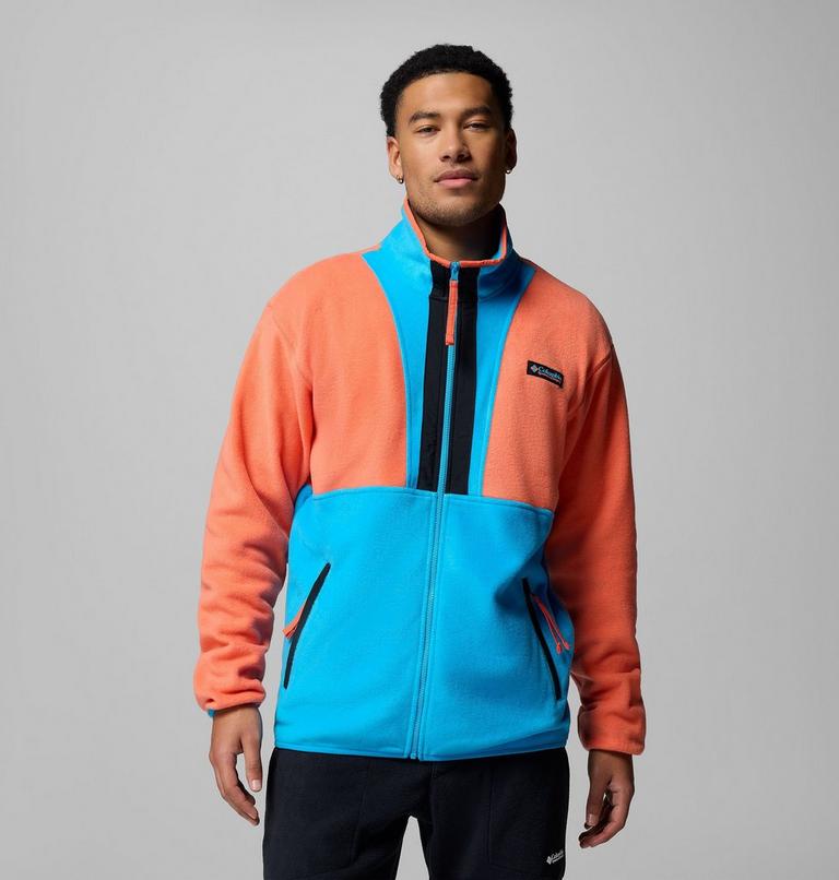 Men's Backbowl II Fleece Jacket, Color: Zing, Compass Blue, Black, image 1