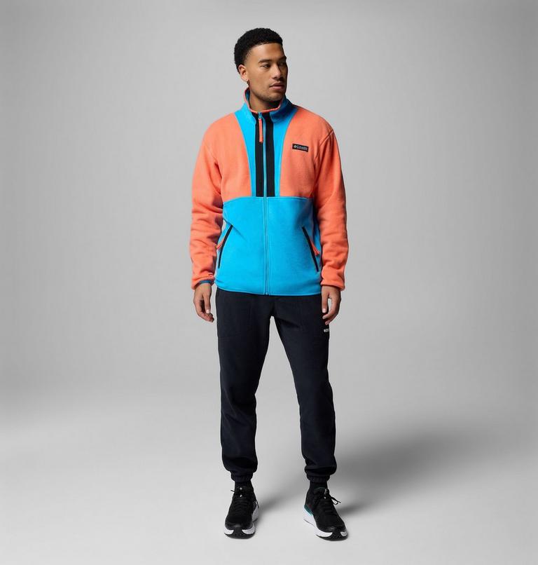 Men's Backbowl II Fleece Jacket, Color: Zing, Compass Blue, Black, image 8