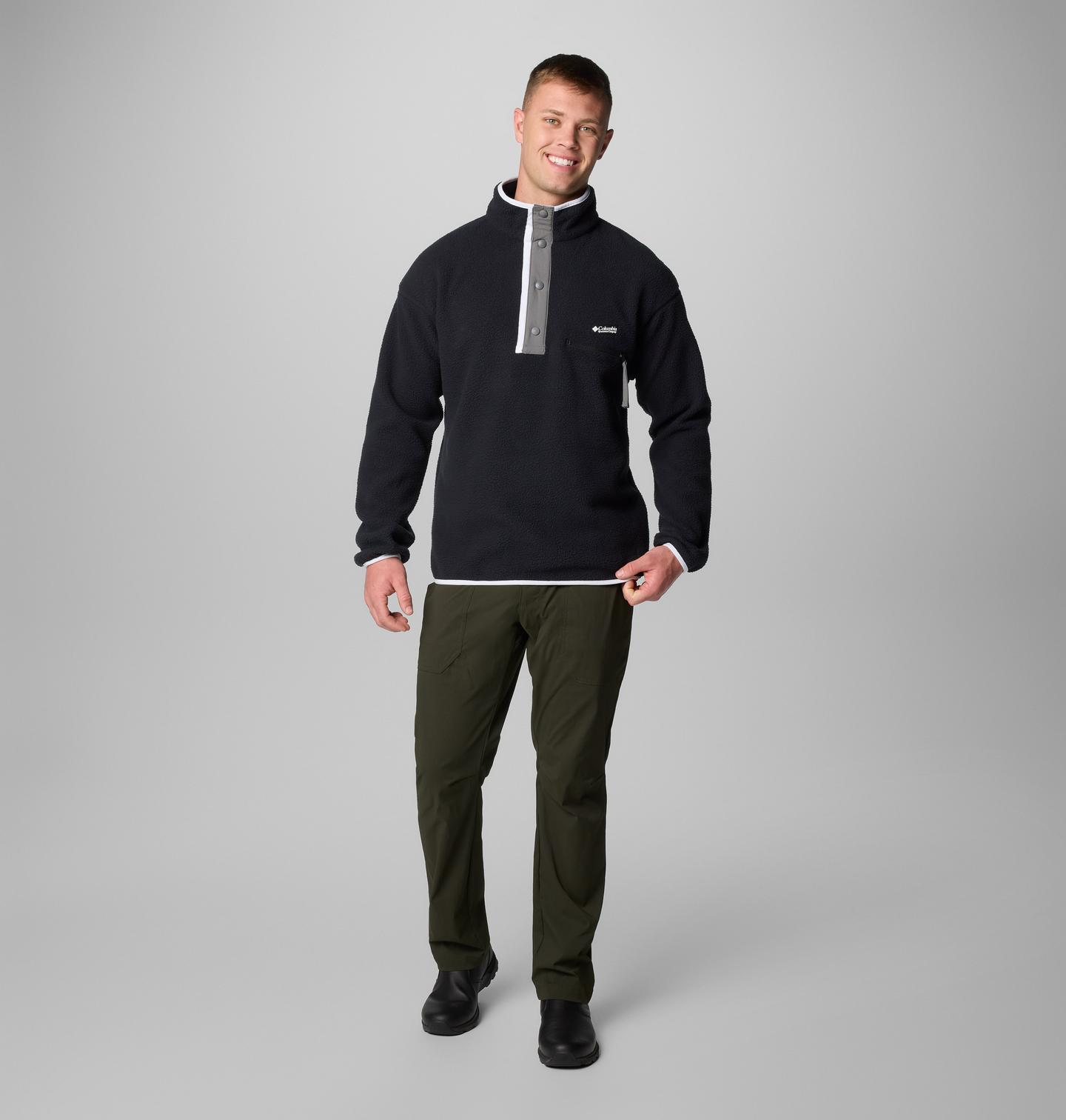 Мужской свитер Columbia Helvetia II Half Snap Fleece Pullover, цвет: Чёрный — фото 3