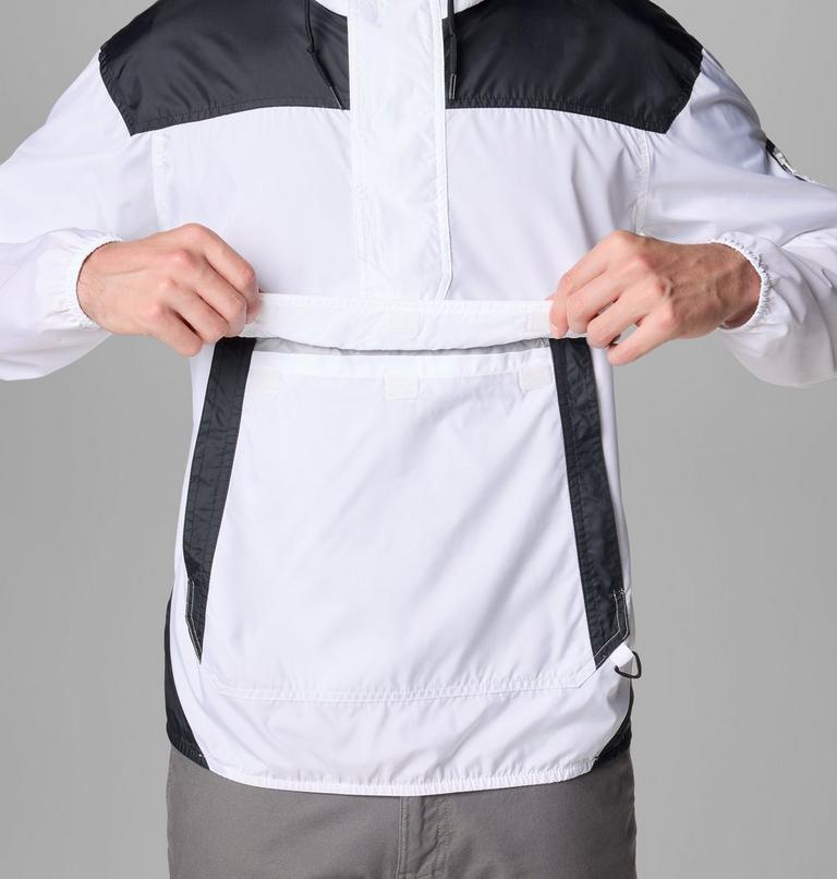 Men's Challenger II Pullover Windbreaker, Color: White, Black, image 7