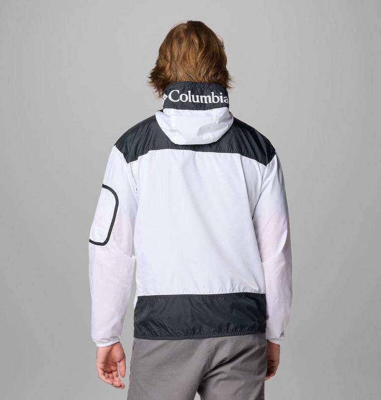 Men's Challenger II Pullover Windbreaker, Color: White, Black, image 2