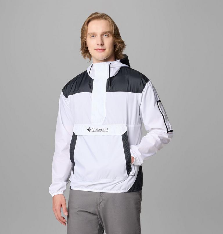 Men's Challenger II Pullover Windbreaker, Color: White, Black, image 1