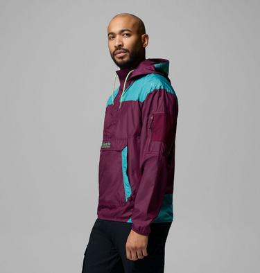 Men's Challenger II Windbreaker, Color: Marionberry, Teal, image 16