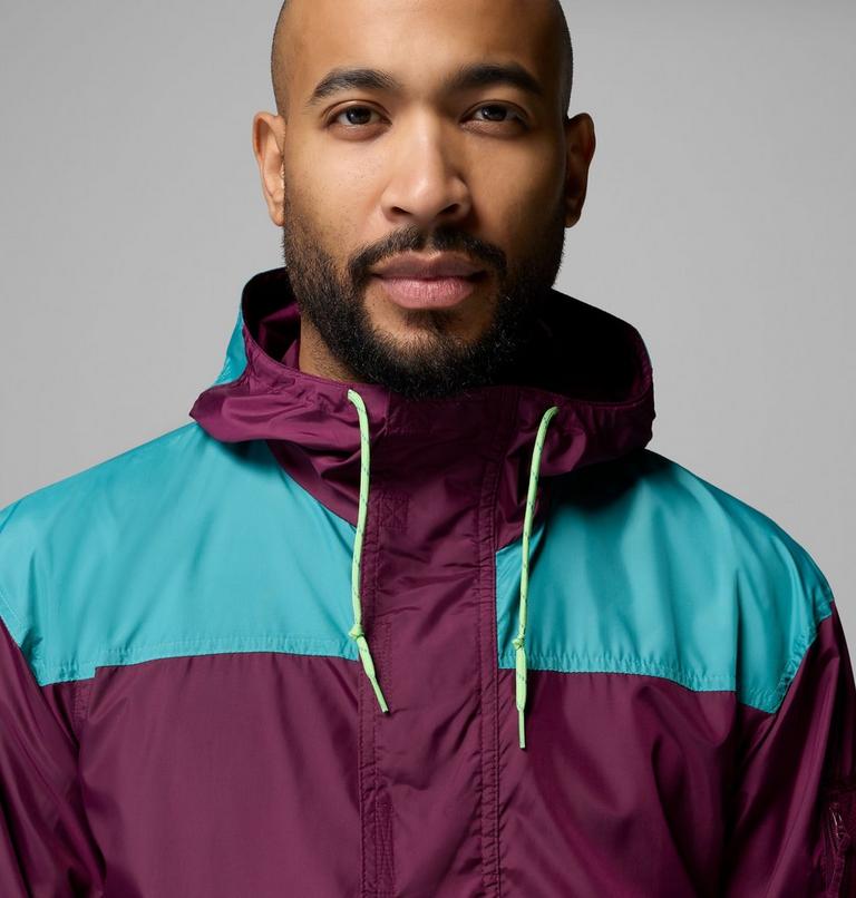 Men's Challenger II Windbreaker, Color: Marionberry, Teal, image 5