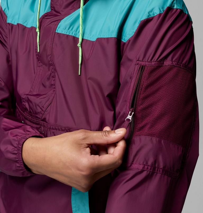 Men's Challenger II Windbreaker, Color: Marionberry, Teal, image 6