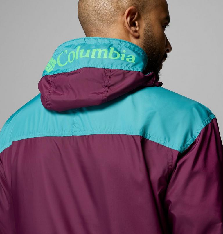 Men's Challenger II Windbreaker, Color: Marionberry, Teal, image 8