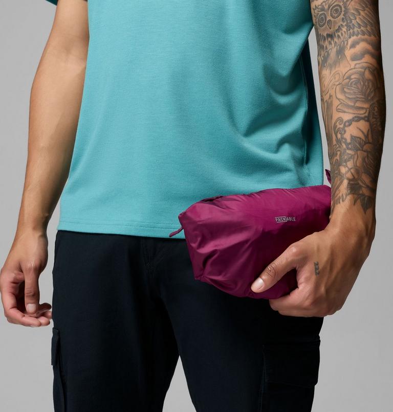 Men's Challenger II Windbreaker, Color: Marionberry, Teal, image 9