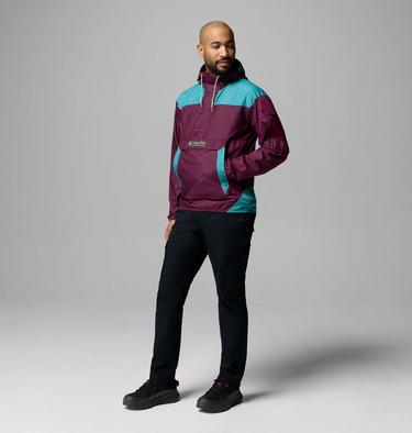Men's Challenger II Windbreaker, Color: Marionberry, Teal, image 8