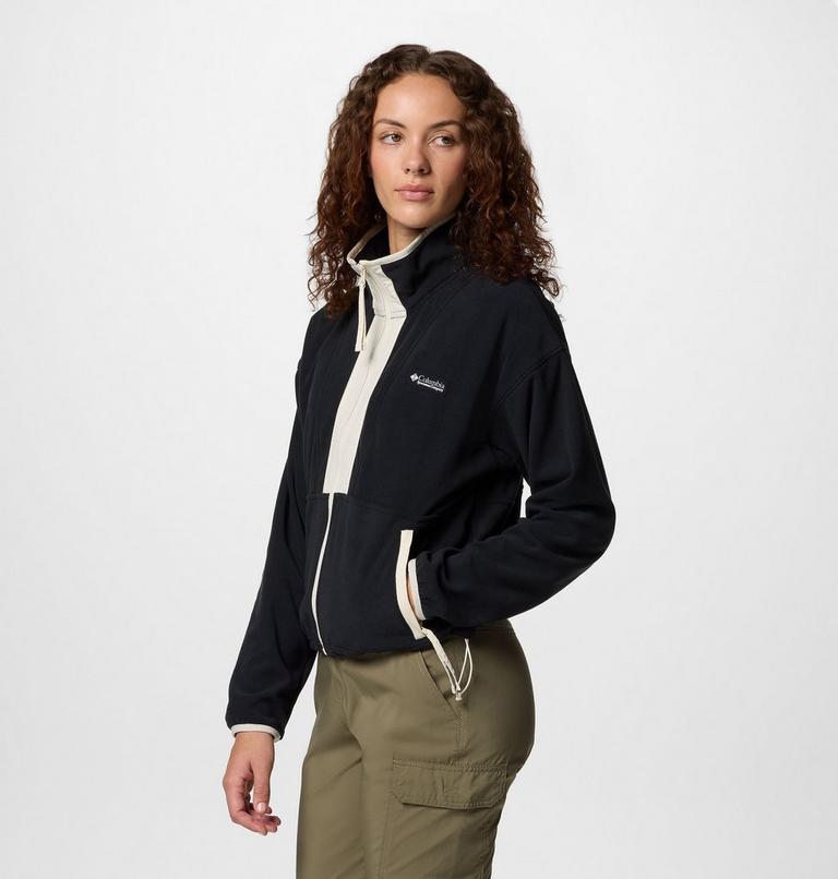 Women’s Back Bowl Casual Fleece Jacket, Color: Black, image 3
