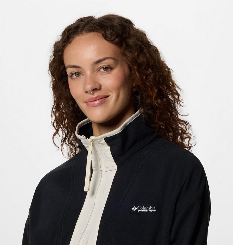 Women’s Back Bowl Casual Fleece Jacket, Color: Black, image 4