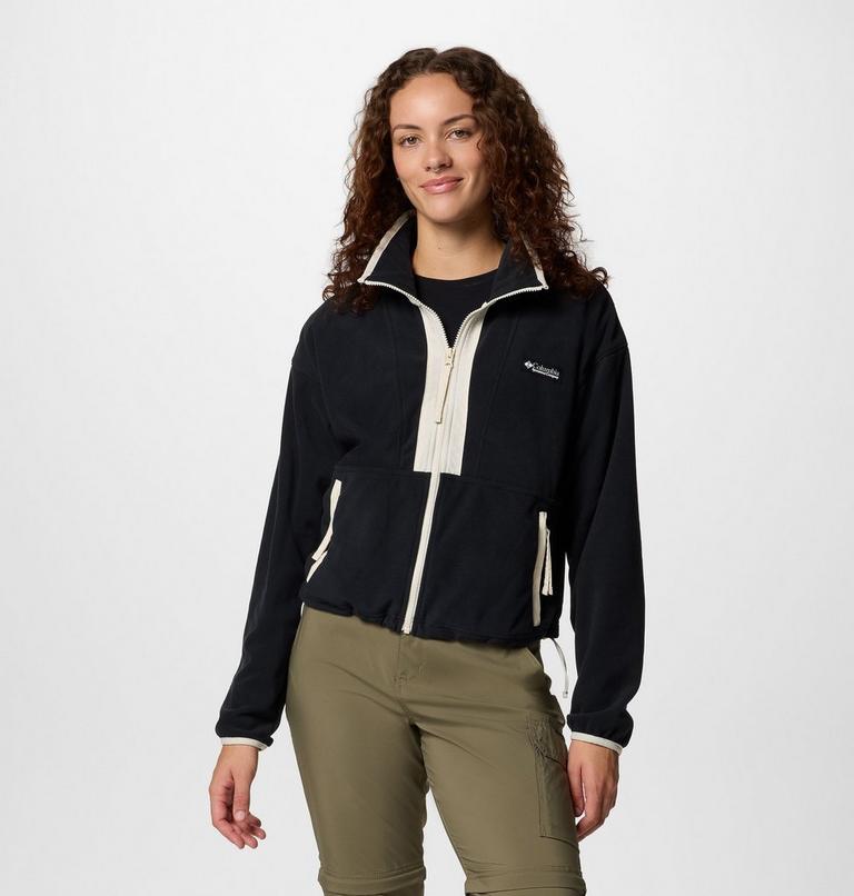 Women’s Back Bowl Casual Fleece Jacket, Color: Black, image 1