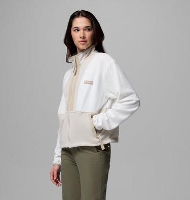 Women&rsquo;s Back Bowl Casual Fleece Jacket, Color: Sea Salt, Dark Stone, Ancient Fossil, image 8