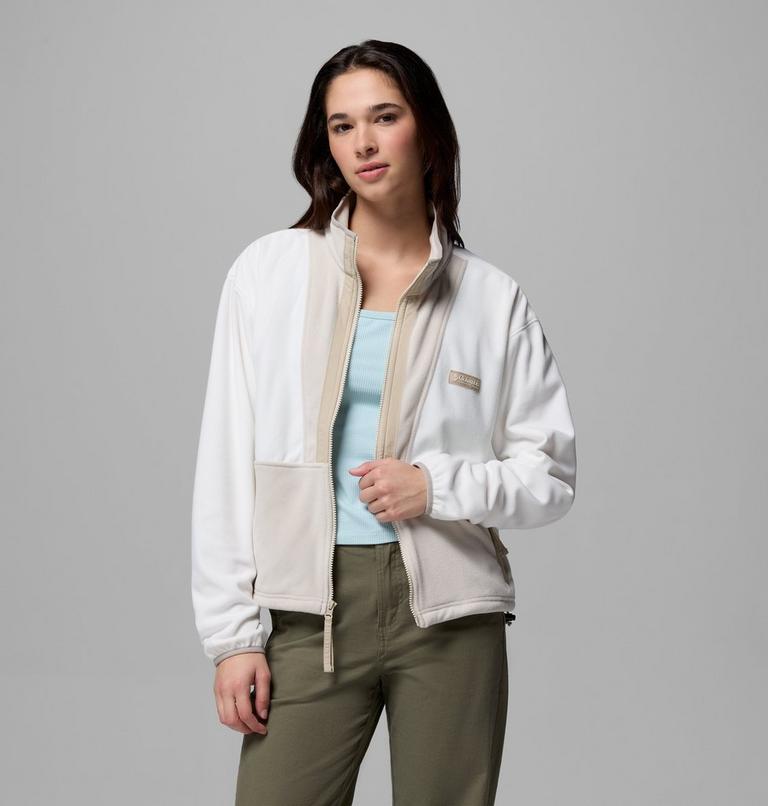 Women&rsquo;s Back Bowl Casual Fleece Jacket, Color: Sea Salt, Dark Stone, Ancient Fossil, image 5