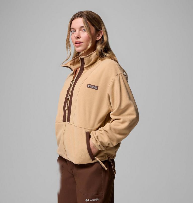 Women’s Back Bowl Casual Fleece Jacket, Color: Canoe, Tobacco, image 4