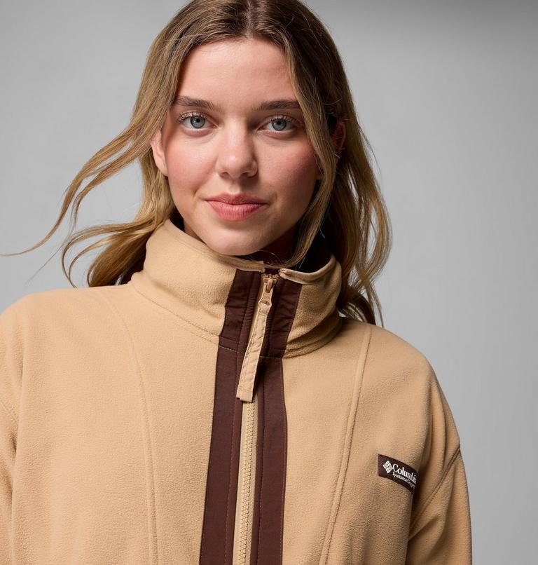 Women’s Back Bowl Casual Fleece Jacket, Color: Canoe, Tobacco, image 5