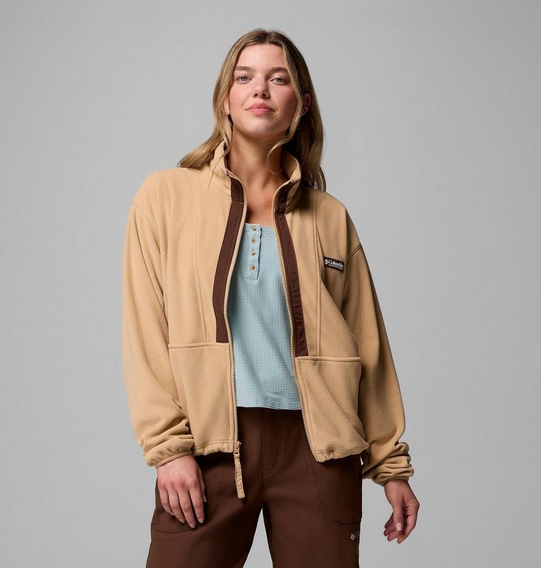 Women’s Back Bowl Casual Fleece Jacket, Color: Canoe, Tobacco, image 7