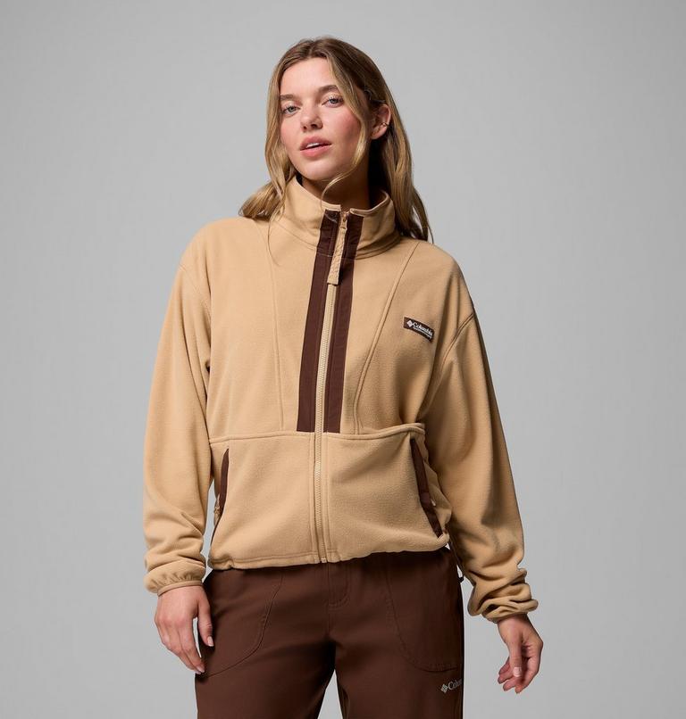 Women’s Back Bowl Casual Fleece Jacket, Color: Canoe, Tobacco, image 1