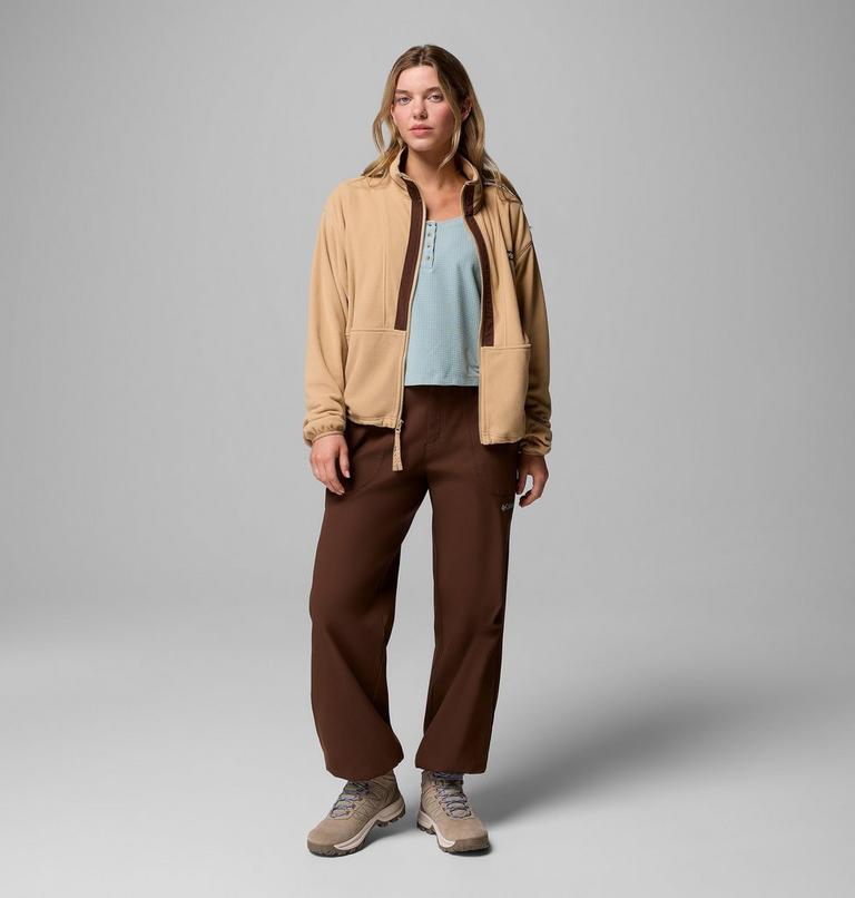 Women’s Back Bowl Casual Fleece Jacket, Color: Canoe, Tobacco, image 2