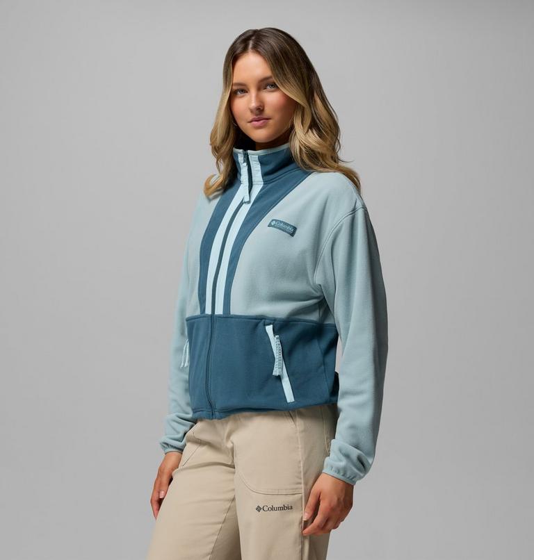 Women&rsquo;s Back Bowl Casual Fleece Jacket, Color: Crushed Blue, Everblue, Marine Light, image 4