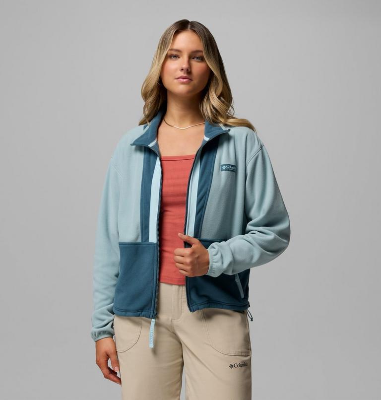 Women&rsquo;s Back Bowl Casual Fleece Jacket, Color: Crushed Blue, Everblue, Marine Light, image 5