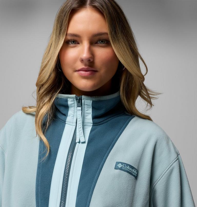 Women&rsquo;s Back Bowl Casual Fleece Jacket, Color: Crushed Blue, Everblue, Marine Light, image 6