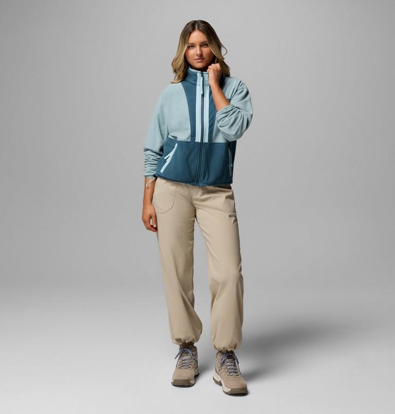 Women&rsquo;s Back Bowl Casual Fleece Jacket, Color: Crushed Blue, Everblue, Marine Light, image 2