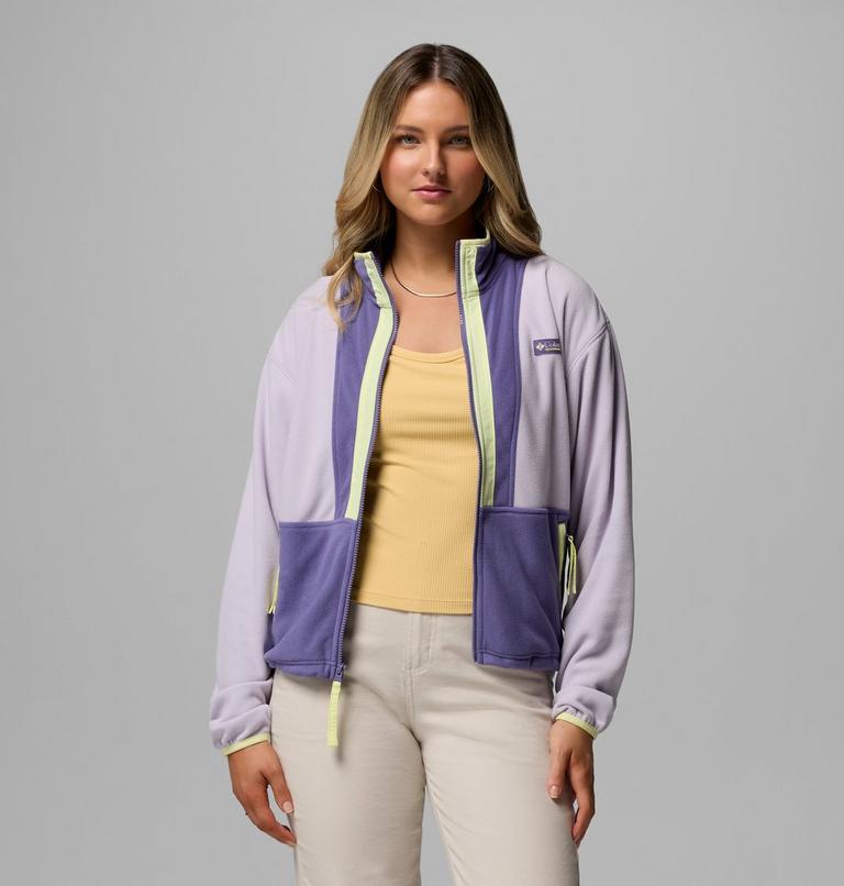 Women&rsquo;s Back Bowl Casual Fleece Jacket, Color: Lavender Pearl, Stormwatch, Citron Haze, image 5