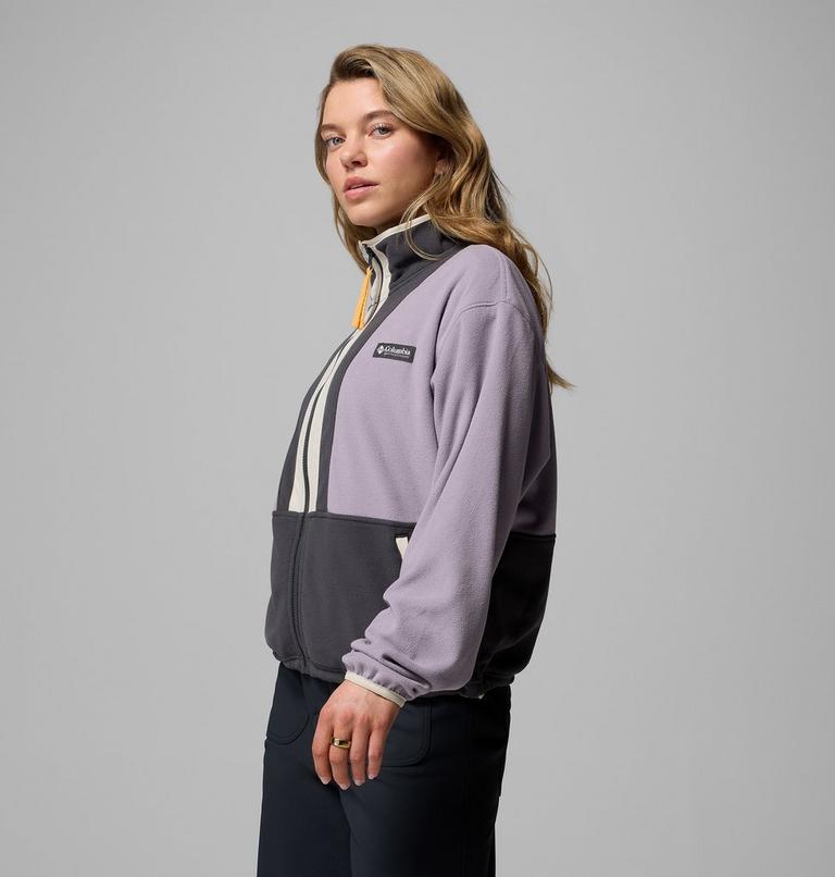 Women’s Back Bowl Casual Fleece Jacket, Color: Shale Purple, Shark, Dark Stone, image 4