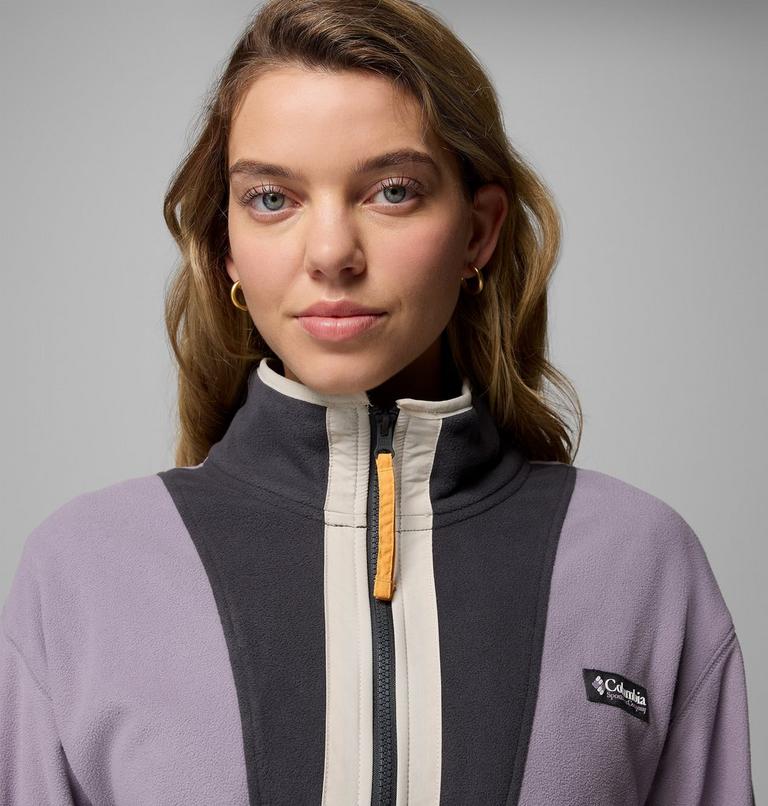 Women’s Back Bowl Casual Fleece Jacket, Color: Shale Purple, Shark, Dark Stone, image 5