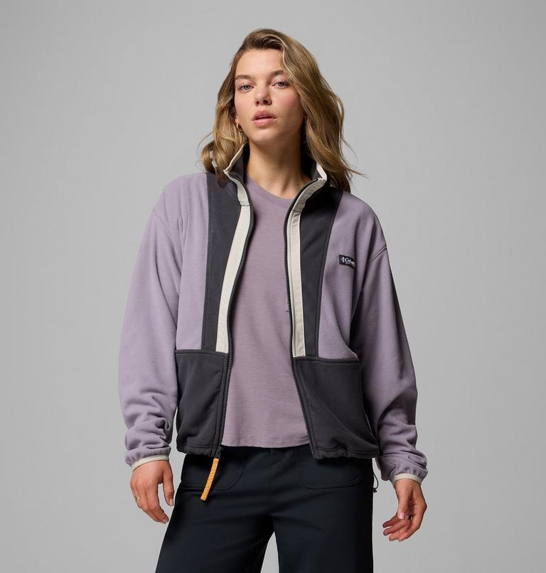 Women’s Back Bowl Casual Fleece Jacket, Color: Shale Purple, Shark, Dark Stone, image 7
