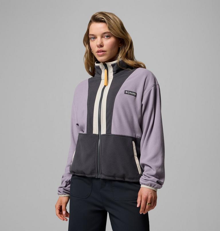 Women’s Back Bowl Casual Fleece Jacket, Color: Shale Purple, Shark, Dark Stone, image 1