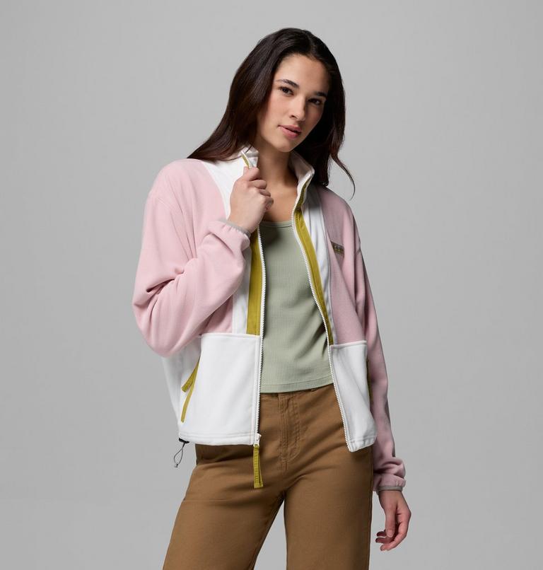 Women&rsquo;s Back Bowl Casual Fleece Jacket, Color: Pink Agate, Sea Salt, Peppercorn, image 5