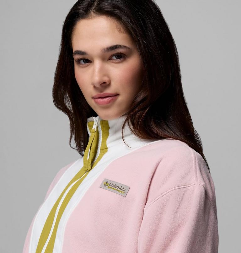 Women&rsquo;s Back Bowl Casual Fleece Jacket, Color: Pink Agate, Sea Salt, Peppercorn, image 6