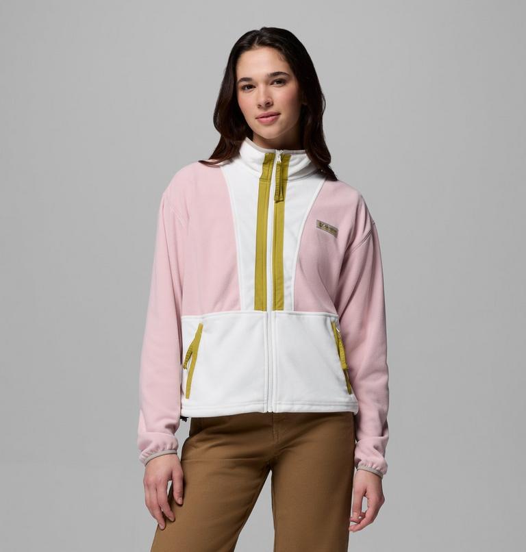 Women&rsquo;s Back Bowl Casual Fleece Jacket, Color: Pink Agate, Sea Salt, Peppercorn, image 1