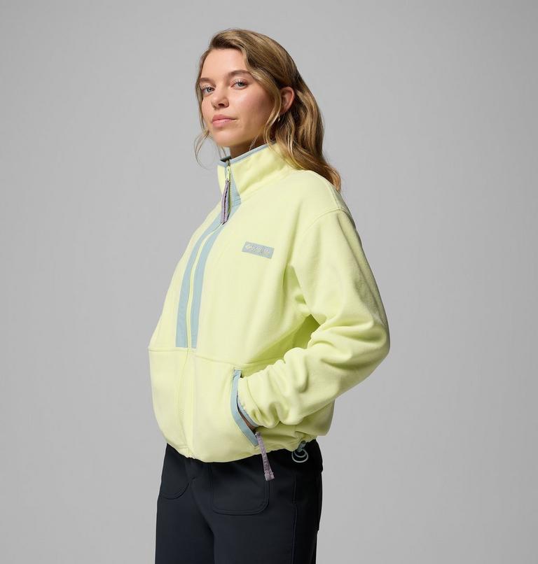 Women’s Back Bowl Casual Fleece Jacket, Color: Citron Haze, Crushed Blue, image 4