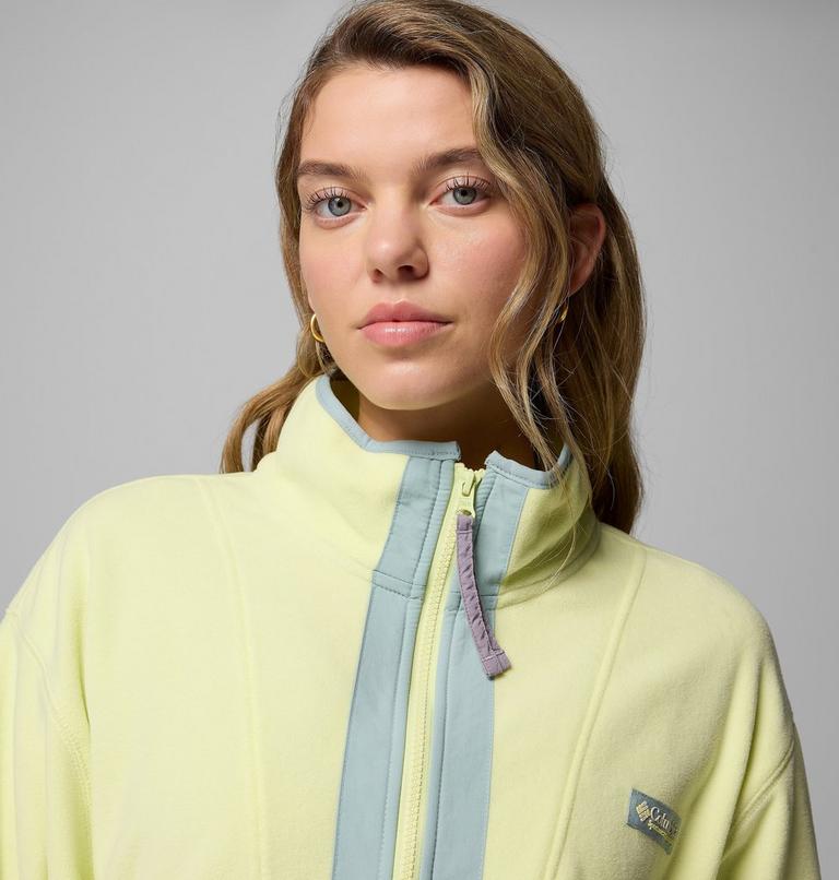 Women’s Back Bowl Casual Fleece Jacket, Color: Citron Haze, Crushed Blue, image 5
