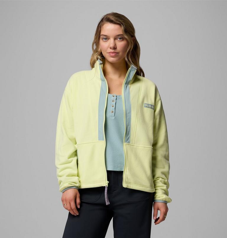 Women’s Back Bowl Casual Fleece Jacket, Color: Citron Haze, Crushed Blue, image 7