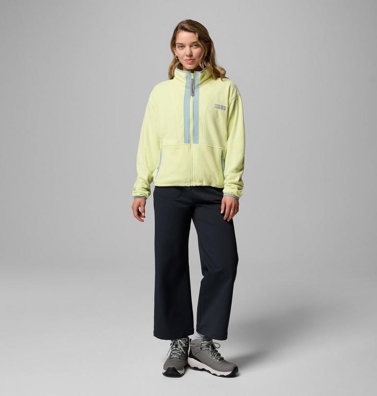 Women’s Back Bowl Casual Fleece Jacket, Color: Citron Haze, Crushed Blue, image 2