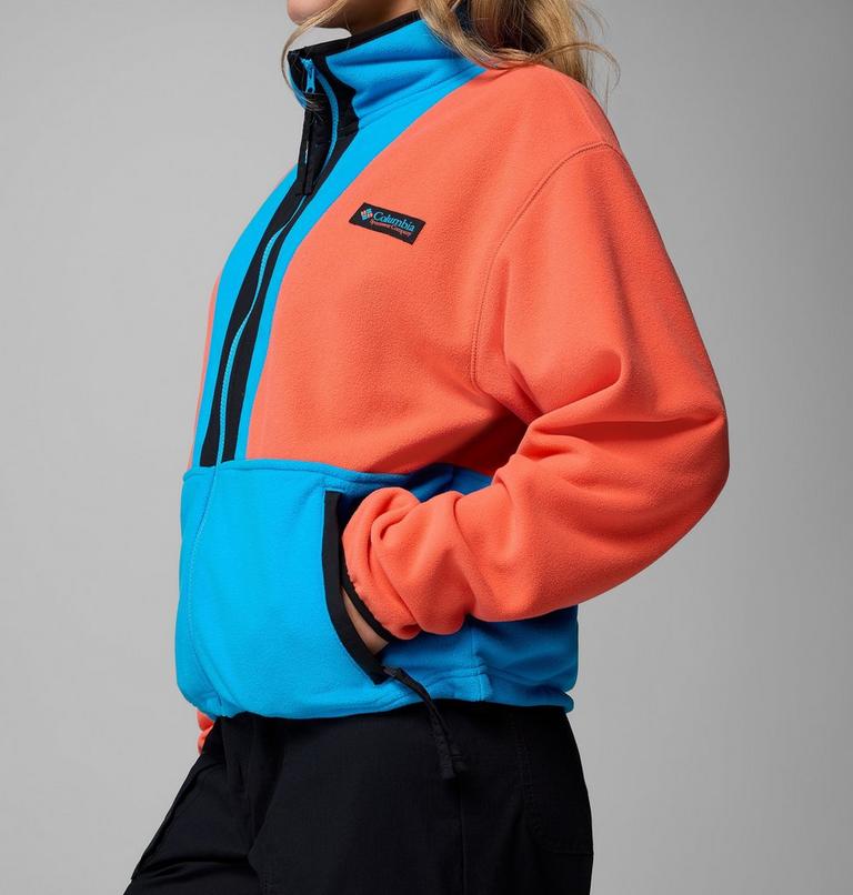 Women’s Back Bowl Casual Fleece Jacket, Color: Zing, Compass Blue, Black, image 6