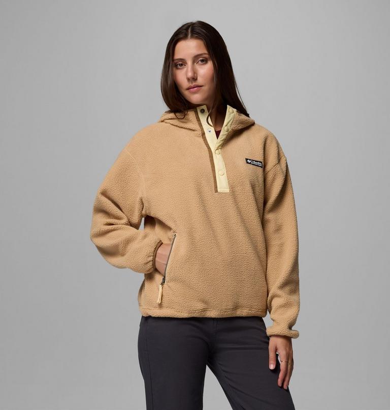 Sudadera con capucha de forro polar sherpa Helvetia II para mujer, Color: Canoe, image 1
