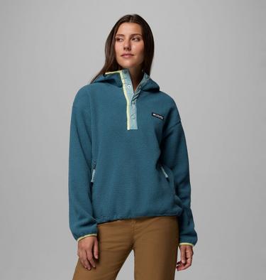 Women's Helvetia II Sherpa Fleece Hoodie, Color: Everblue, image 3