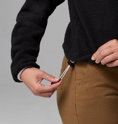 Women's Helvetia II Cropped Sherpa Half Snap Fleece, Color: Black, image 24