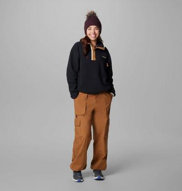 Women's Helvetia II Cropped Sherpa Half Snap Fleece, Color: Black, image 31