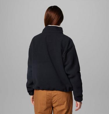 Women's Helvetia II Cropped Sherpa Half Snap Fleece, Color: Black, image 30